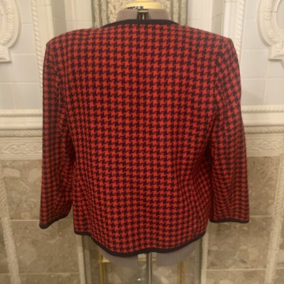 Alfred Dunner. Size 16. Houndstooth Lined Long Sleeve Wool Blend Jacket. DB. - Picture 4 of 5